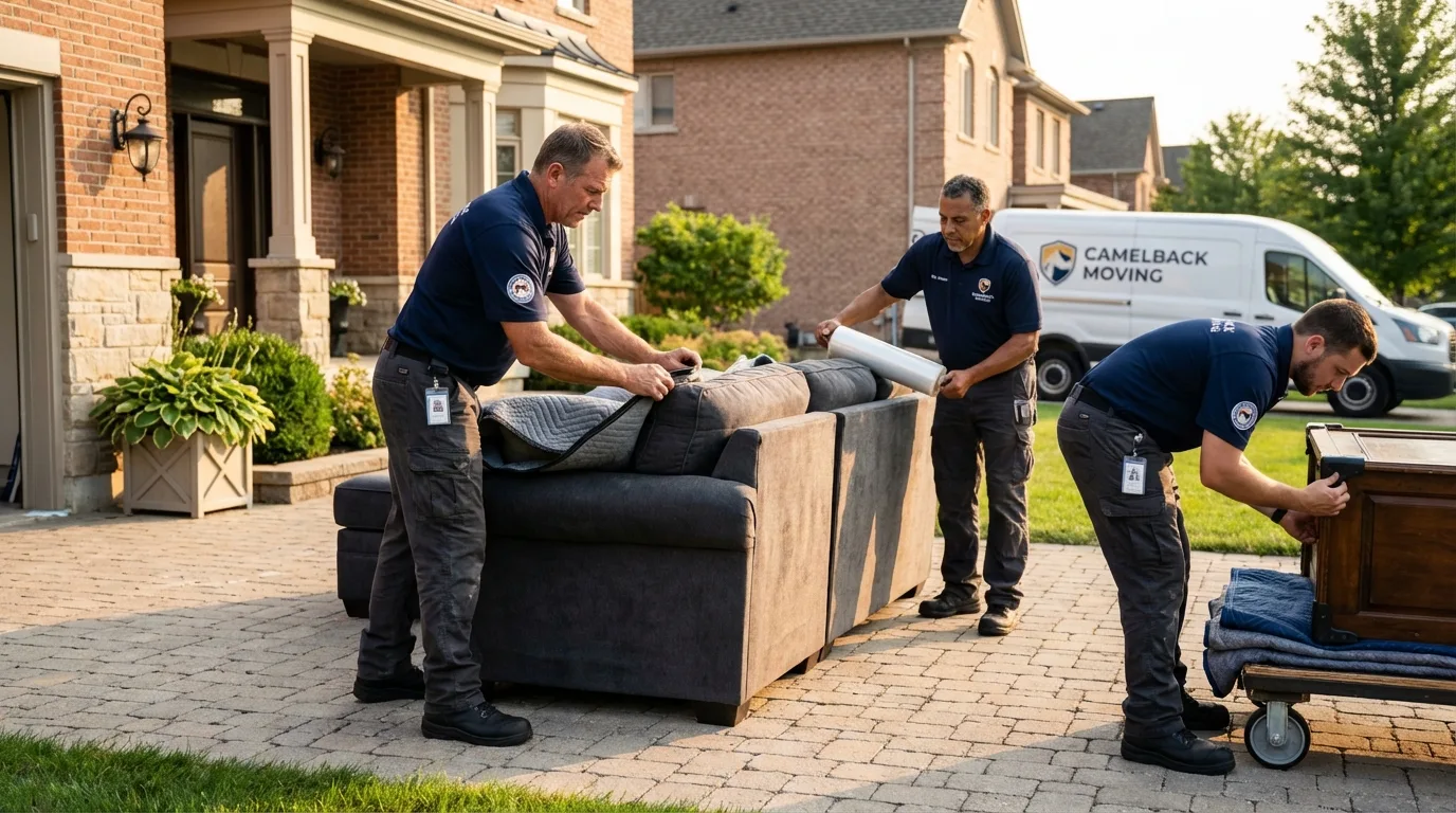 Large estate moving crew wrapping furniture in Brunswick, GA